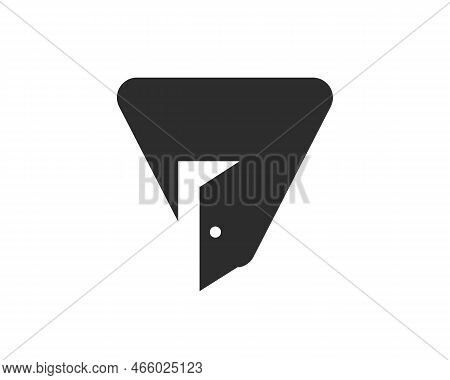 Letter V Door Logo Design Combined With Minimal Open Door Icon Vector Template