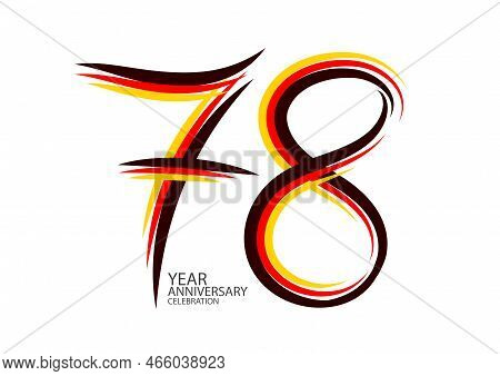 78 Years Anniversary Celebration Logotype Colorful Line Vector, 78th Birthday Logo, 78 Number Design
