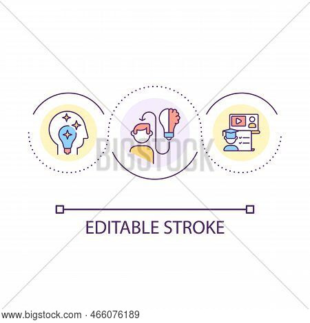 Generate Ideas Loop Concept Icon. Education Process. Self Development. Personal Growth. Brainstormin