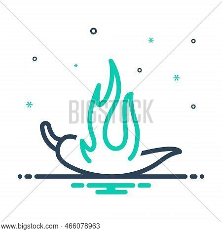 Mix Icon For Hottest Cayenne Blazing Sizzling Torrid Chilli Pepper Burn Ingredient Spicy