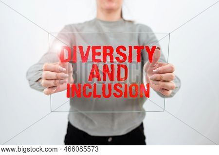 Text Sign Showing Diversity And Inclusion. Conceptual Photo Range Human Difference Includes Race Eth