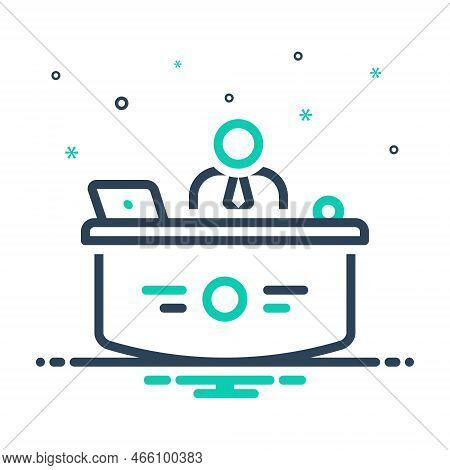 Mix Icon For Reception Acclamation Welcome Encountergreeting Desk Assistance Counter Receptionist