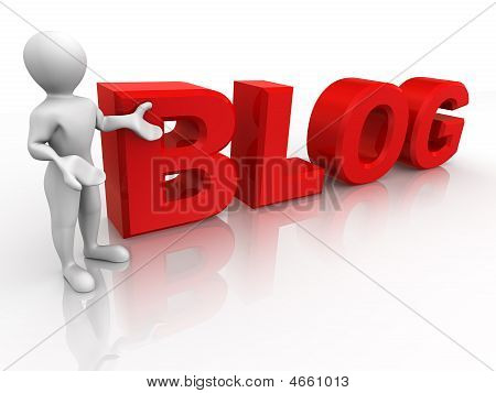 텍스트 블로그를 가진 남자