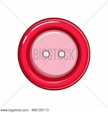 Plastic Sewing Button Cartoon. Plastic Sewing Button Sign. Isolated Symbol Vector Illustration