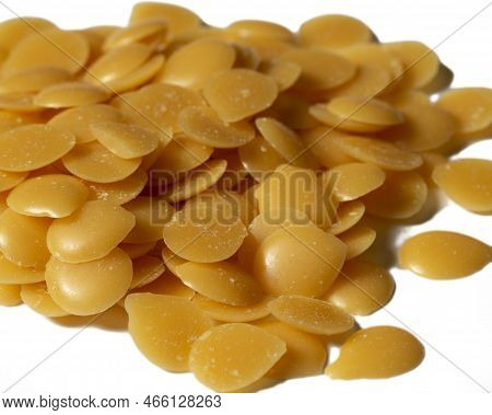 Candelilla Wax Sp 75 Isolated In A White Background. Chemical Ingredient For Cosmetics And Toiletrie
