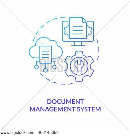 Document Management System Blue Gradient Concept Icon. Computerized Files. Data Governance Abstract 