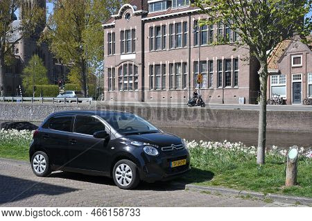 Haarlem, Netherlands - April 21, 2022: Citroen C1 Small City Hatchback Car Parked On A Public Parkin