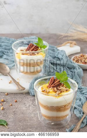 Natas Do Ceu Is A Traditional Portuguese Dessert Made With Cream, Eggs And Biscuits Decorated With P