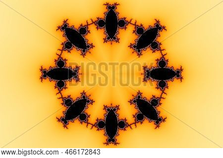 3D-illustration Of A Kaleidoskop Zoom Into The Infinite Mathematical Mandelbrot Set Fractal.