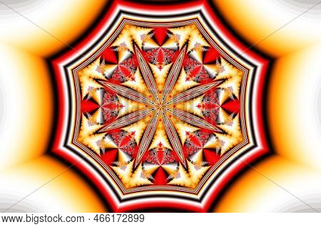 3D-illustration Of A Kaleidoskop Zoom Into The Infinite Mathematical Mandelbrot Set Fractal.