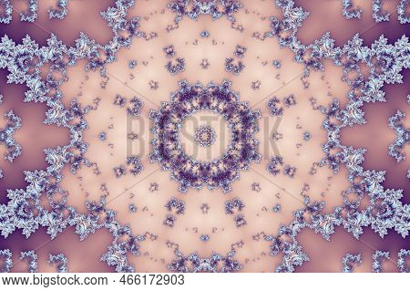 3D-illustration Of A Kaleidoskop Zoom Into The Infinite Mathematical Mandelbrot Set Fractal.