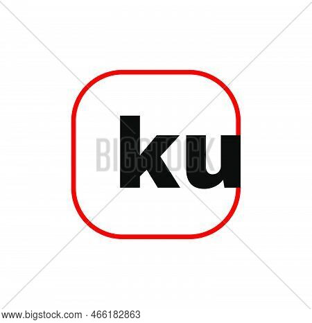 Ku Compnay Name Initial Letters Icon. Ku Typo Illustration.