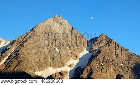 Bezengi Glacier And The Glacial Landscape. Main Caucasian Range. 