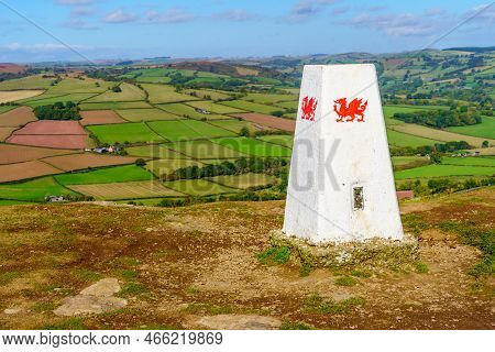 Brecon, Uk - October 14, 2022: View Of The Twyn Y Gaer Mark, And Countryside, In Brecon Beacons Nati