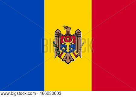 Defocus Moldova Flag Background. National Symbols Of Moldova. Flag Of Moldova. Out Of Focus