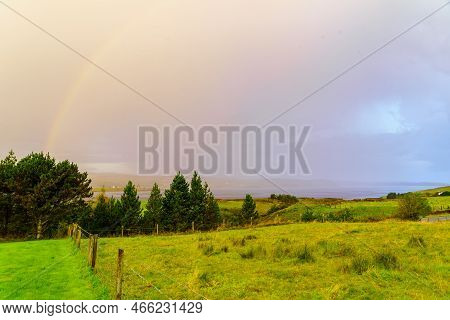 Morning View Over The Loch Snizort Beag, With Countryside And A Rainbow, In The Isle Of Skye, Inner 