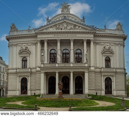 Brno, Czech Republic, November 27, 2022 - Mahen Theater Building In The City Of Brno.