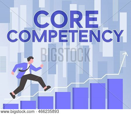 Text Showing Inspiration Core Competency. Business Idea Harmonized Combination Of Multiple Resources