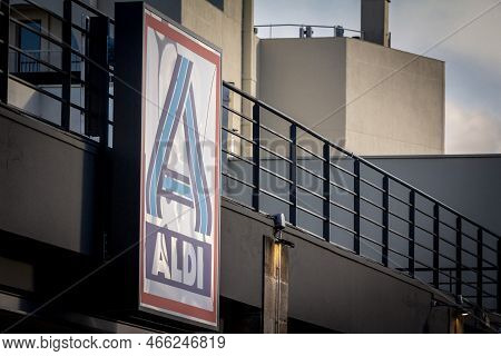 Bordeaux, France - February 24, 2022: Aldi Nord Logo On One Of Their Shops For France In Bordeaux. A
