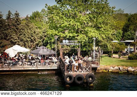 Istanbul, Turkey - May 21, 2022: Logo Of The Restaurant Sabanci Ogretmenevi In Istanbul With Young G