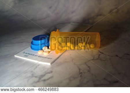 Medication Bottle With Pills Neon Glow