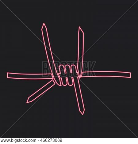 Neon Barblock Element Red Color Vector Illustration Image Flat Style Light