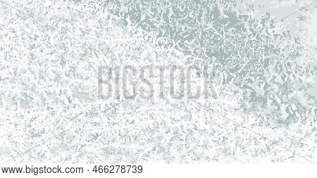 Frosty Window. Ice Vector Texture Glass Background. Wide Winter Pattern