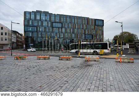 Aalst, Flemish Brabant, Belgium - 11 02 2022 - Square Of The City Administrative Center