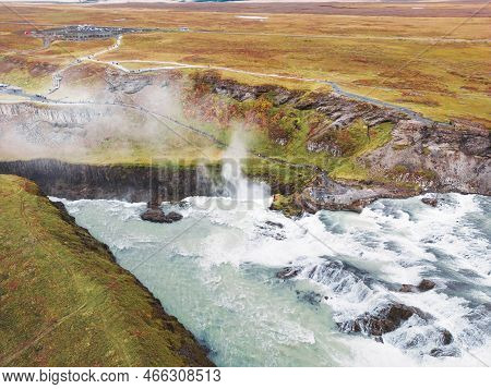 Gullfoss Waterfall In Autumn Time - Exploring Iceland