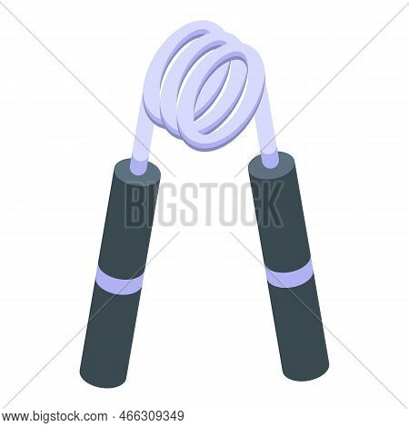 Classic Handle Espander Icon Isometric Vector. Fitness Gym. Metal Sport