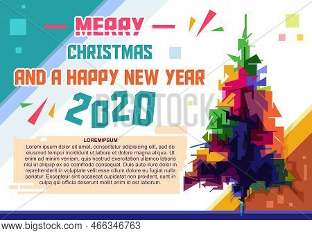 Illustration Of A Happy New Year 2020 Wpap Style Design Illustration Flat Design Abstract