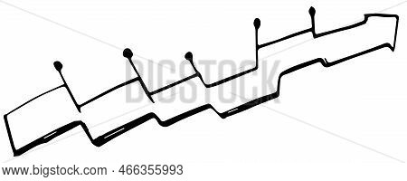 Vector Upward Arrow And Hairpins On White Background. The Growth Of Assets, Cryptocurrencies, Stocks