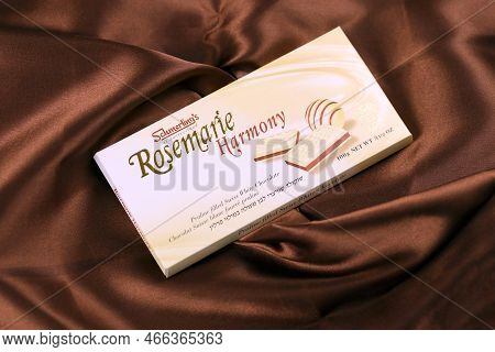 Kharkiv, Ukraine - November 3, 2021: Schmerlings Rosemarie Harmony White Chocolate - Premium Swiss W