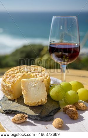 Tasting Of Tawny Port Wine And Local Portuguese Matured Cheese Queijo Serpa, Setubal Area, Portugal