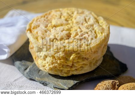 Tasting Of Local Portuguese Matured Cheese Queijo Serpa,  Setubal Area, Portugal