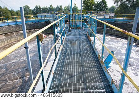 The Solid Contact Clarifier Tank Type Sludge Recirculation Process In Water Treatment Plant. Rewal. 
