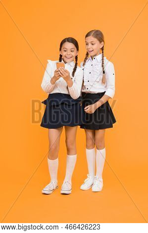 Internet Is Wonderful Resource But Access To It Has Hazards For Kids. Girls School Uniform Using Sma