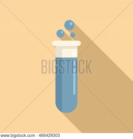 Boiling Test Tube Icon Flat Vector. Lab Research. Genetic Chemistry