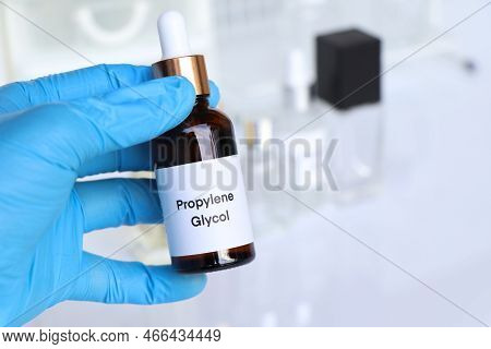Propylene Glycol In A Bottle, Chemical Ingredient In Beauty Product, Skin Care Products