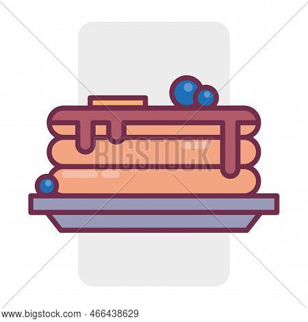 Cartoon Cake Plate. Cooking Background. Sweet Food. Vector Illustration. Stock Image.