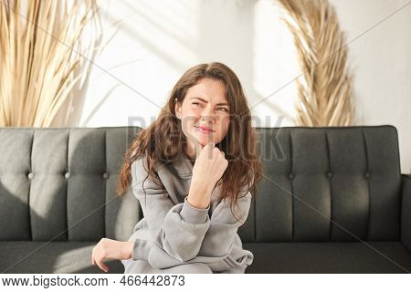 Sad Woman Concept Of Negative Emotions And Experiences, Dissatisfaction With Life, Negative Thoughts