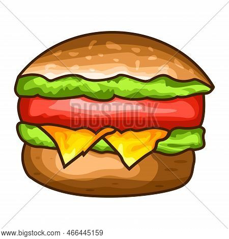 Hamburger Vector Art Design Vector Illustration Artwork Creative, Food Fruits Best Street Food