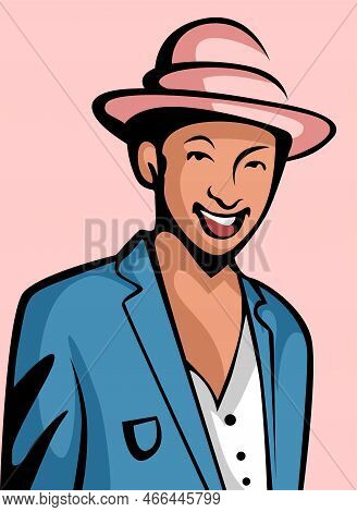 Illustration Of A Musician With A Flat Illustration Style Design, Best Singer In The World Artwork