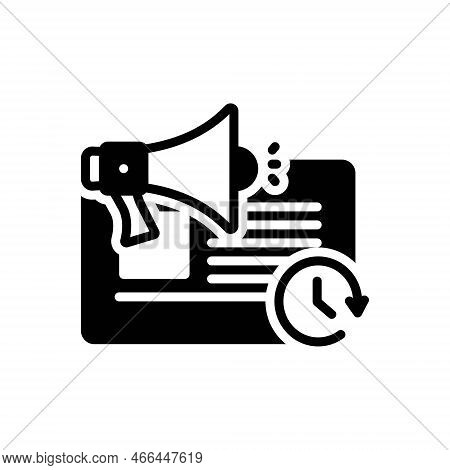 Black Solid Icon For Lately Promotion Latterly Recently Of-late Newly Freshly Announce