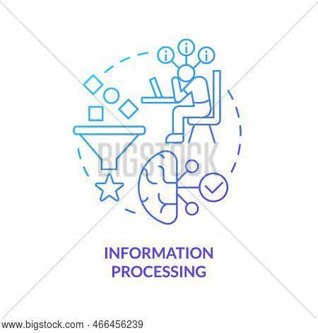 Information Processing Blue Gradient Concept Icon. Content Filter. Explanation Of Confirmatory Bias 