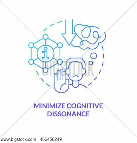 Minimize Cognitive Dissonance Blue Gradient Concept Icon. Mental Conflict. Explanation Of Confirmati