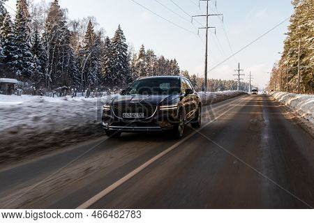 Moscow, Russia - February 05, 2022 Genesis Gv70 (jk1). A Modern Subcompact Crossover Suv. Genesis Gv