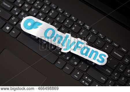 Ternopil, Ukraine - September 6, 2022 Onlyfans Paper Logotype Lies On Black Laptop Keyboard Buttons