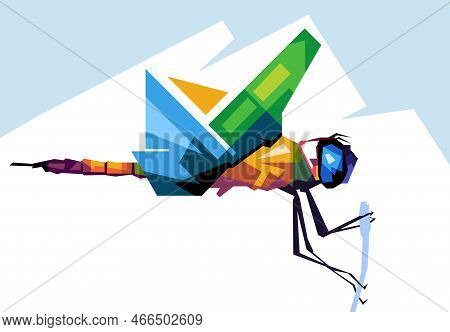 Dragonfly Illustration Design With Special Colorful Colors Cartoon Wpap Popart Artwork Illustration 