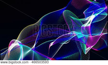 Abstract Multicolor Tapcode Mir Wave Background. 3d Rendering